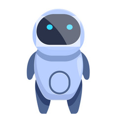 Cute Robot Standing With Blue Eyes Lighting Up