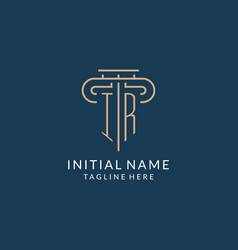 Initial Letter Ir Pillar Logo Law Firm