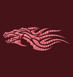 Low Poly Art With Isolated Red Dragon Head