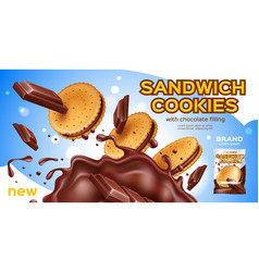 Realistic Cookies 3d Falling Sandwich Crackers