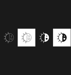 Set Day Night Cycle Icon Isolated On Black