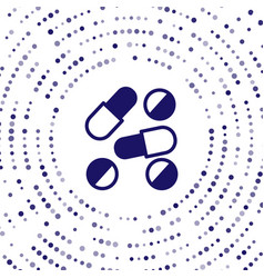 Blue Medicine Pill Or Tablet Icon Isolated