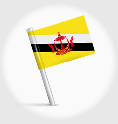 Brunei Map Pin Flag 3d Realistic