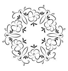 Hand Drawn Black And White Floral Wreath