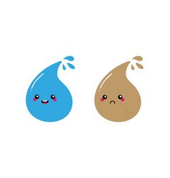 Happy And Sad Water Drops Characters