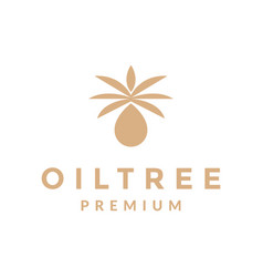 Luxury Drop Oil With Trees Logo Design Graphic