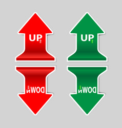 Up and down signs arrow with shadow Royalty Free Vector