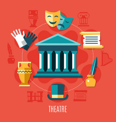 Orange theatre composition Royalty Free Vector Image