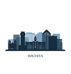 Wichita Skyline Monochrome Silhouette