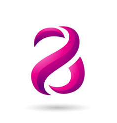 Magenta Snake Shaped Letter A