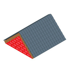 Tile Roof Icon Isometric Drain Insulation