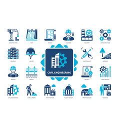 Civil Engineering Solid Icon Set