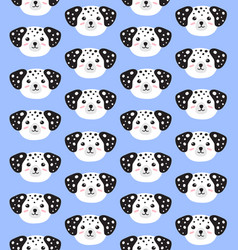 Flat Hand Drawn Dalmatian Dog Face Head