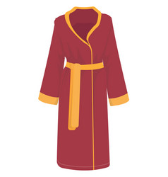 Red Bath Robe On A White Background