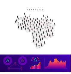 Venezuela People Map Detailed Silhouette Mixed