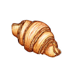 Watercolor Of A Croissant Delicious Bread