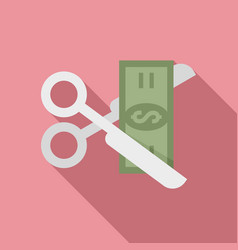 Cut Money Tax Icon Flat Style