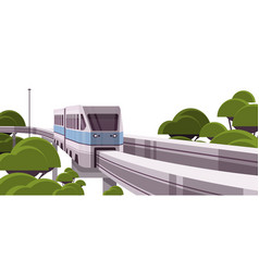 Modern Monorail Train On Bridge Smart City