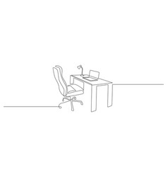 One Continuous Line Drawing Of Home Office