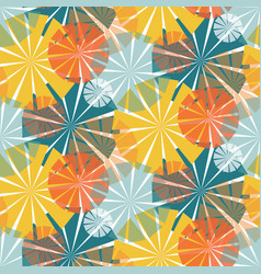 Seamless Pattern Emerald Orange Yellow Umbel