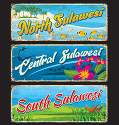 South North And Central Sulawesi Retro Plates