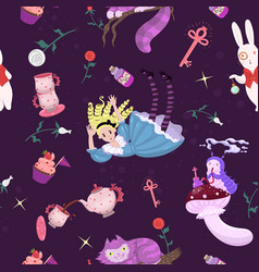 Alice In Wonderland Seamless Pattern