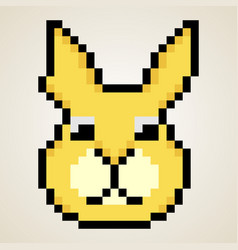 Bunny Head With Pixel Art