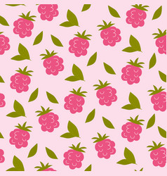 Cute Hand Drawn Raspberry Seamless Pattern