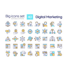 Digital Marketing Rgb Color Icons Set