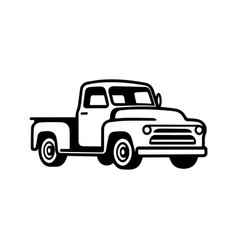 Farmer Pickup Truck Icon Old Retro