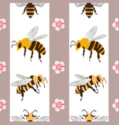 Honey Bee And Manuka Flower Seamless