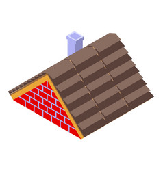 New House Roof Icon Isometric Tile Paper