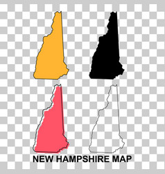 Set Of New Hampshire Map United States America