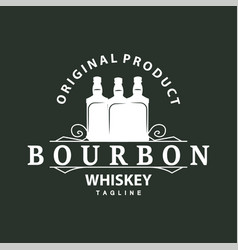 Whiskey Logo Design Old Drink Bottle Simple Style