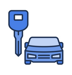 Car Hire Rent A Vehicle Concept Blue Icon