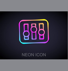 Glowing Neon Line Sound Mixer Controller Icon