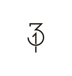 Number 3 And 1 Combination Geometric Symbol