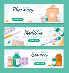 Set Of Online Pharmacy Banners