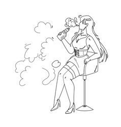 Vape Girl Smoking Electronic Cigarette