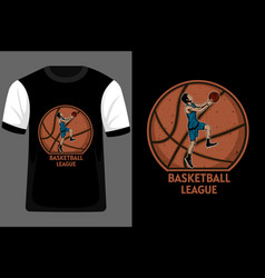 Basketball League Retro Vintage T Shirt Design