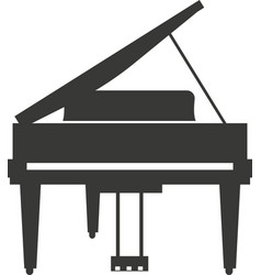 Black Flat Silhouette Of A Piano With A Pedal