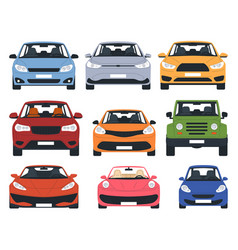 Car Front View Various Vehicles From