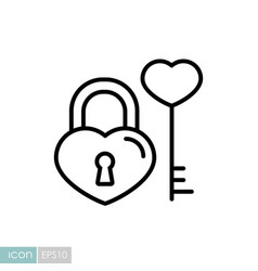 Key And Lock In Heart Shape Icon