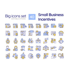 Small Business Incentives Rgb Color Icons Set