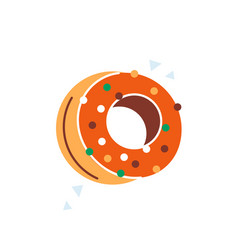 Glazed Sweet Donut Logo Icon Flat Design