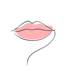 Lips Continuous One Line Art Minimalistic