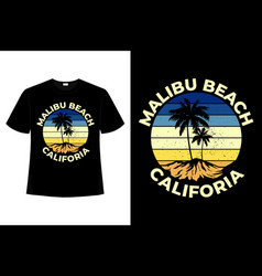 T-shirt Malibu Beach California Summer Retro