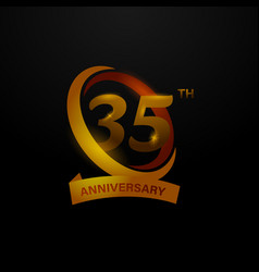 35th Anniversary Logo Design Template On Black