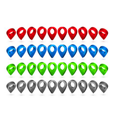 Black map pointer icons set Royalty Free Vector Image