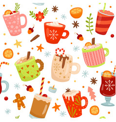 Hot Drinks Holiday Pattern Coffee And Chocolate